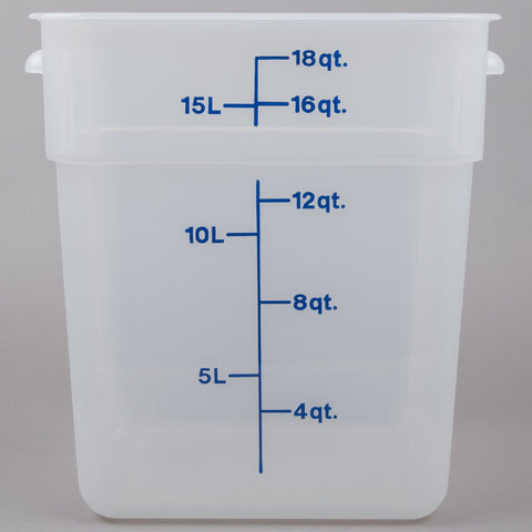 Cambro 18SFSPP190 CamSquares 18 Qt. Translucent Square Polypropylene Food Storage Container