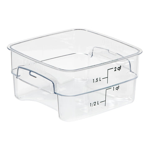 Cambro 18SFSPROCW135 CamSquares FreshPro 18 Qt. Clear Square Polycarbonate Food Storage Container