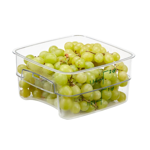 Cambro 18SFSPROCW135 CamSquares FreshPro 18 Qt. Clear Square Polycarbonate Food Storage Container