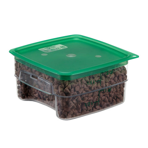 Cambro 18SFSPROCW135 CamSquares FreshPro 18 Qt. Clear Square Polycarbonate Food Storage Container