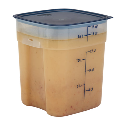 Cambro 18SFSPROPP190 18 Qt. CamSquare FreshPro Square Polypropylene Food Storage Container