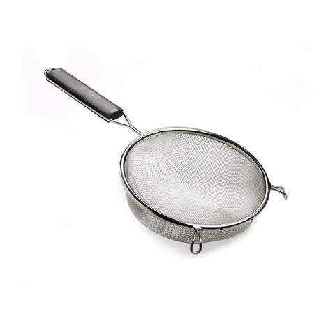 Browne USA Foodservice 19098 8" Single Fine Mesh Strainer with Plastic Handle