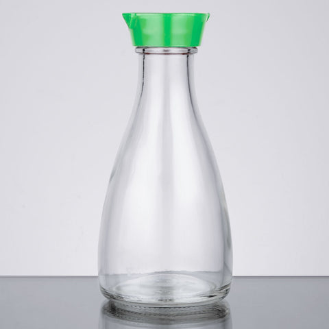 Town 19816 5 oz. Glass Green Top Soy Sauce Bottle