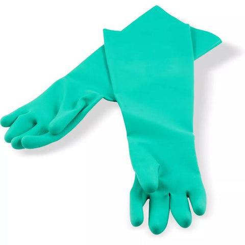 CFS Brands 19NU-S Nitrile Elbow-Length Dishwashing Glove, Small, Green