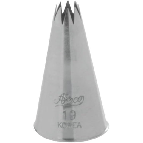 Ateco 19 Open Star Piping Tip - Stainless Steel Cake Decorating Tube