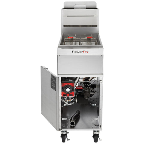 Vulcan 1TR45AF PowerFry3 Gas Floor Fryer - 50 lb Single Vat, Natural Gas, Built-In Filtration