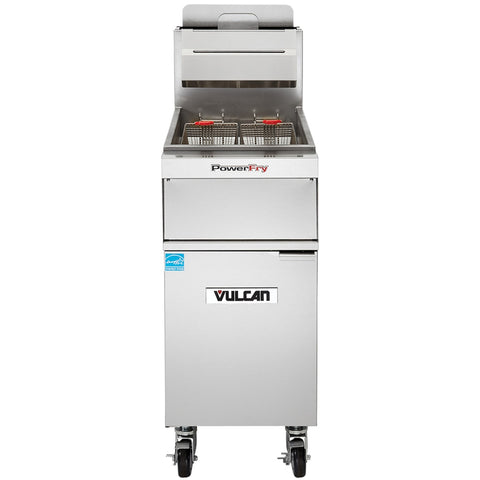 Vulcan 1TR45A PowerFry3 50 lb Single Vat Floor Model Natural Gas Fryer