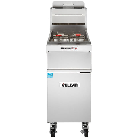 Vulcan 1TR45A PowerFry3 50 lb Single Vat Floor Model Natural Gas Fryer