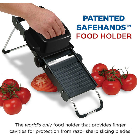 Jaccard 200421 ABS Safe Hands Mandoline Slicer with 7 Interchangeable Stainless Steel Blade Cartridges