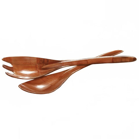 Tablecraft Products 200L Mahogany Wood Spoon & Fork Serving Set