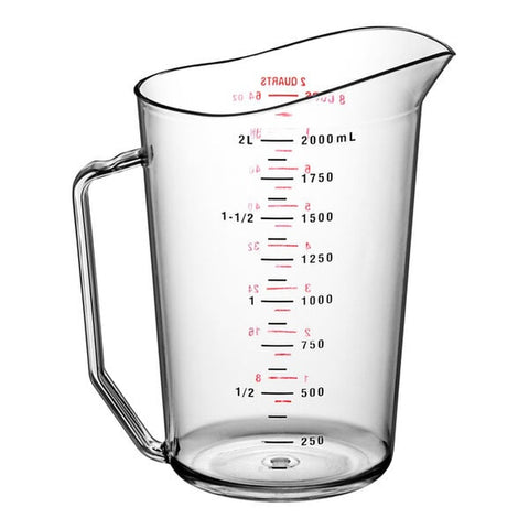 Cambro 200MCCW135 Camwear 2 Qt. Clear Polycarbonate Measuring Cup