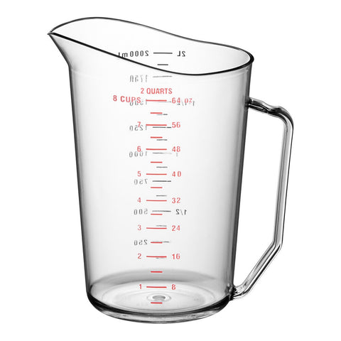 Cambro 200MCCW135 Camwear 2 Qt. Clear Polycarbonate Measuring Cup