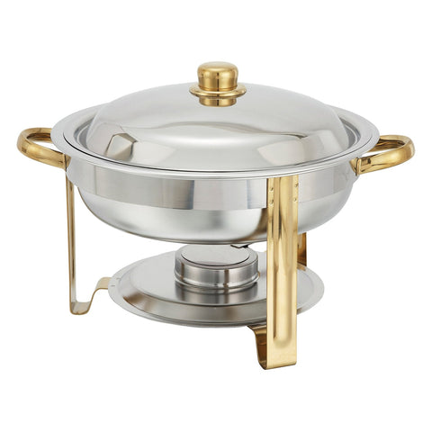Winco 203 Malibu Collection 4 Quart Round Chafer with Lift-Off Lid