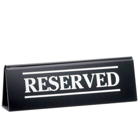 Tablecraft Products 2060A Double-Sided Acrylic "Reserved" Table Tent Sign