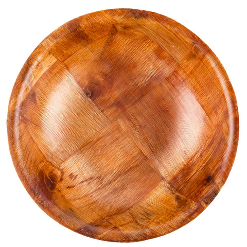 Tablecraft Products 206 Woven Wood Salad Bowl, 12 oz Mahogany