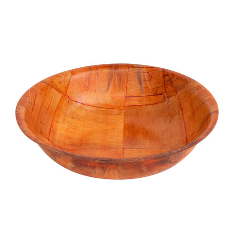 Tablecraft Products 207 7" Woven Wood Mahogany Salad Bowl, Round Bottom, 4 Ply