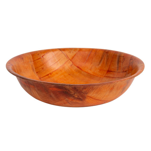 Tablecraft Products 207 7" Woven Wood Mahogany Salad Bowl, Round Bottom, 4 Ply