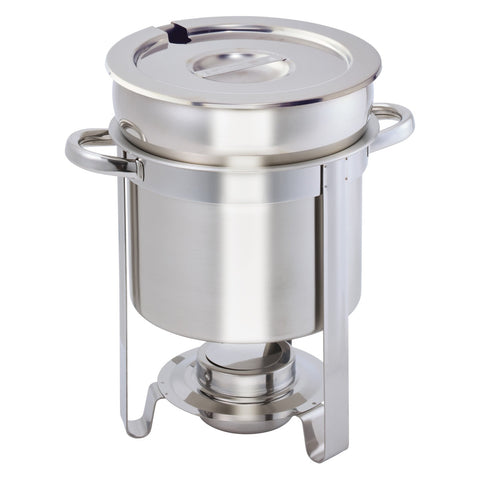 Winco 207 7-Quart Stainless Steel Round Soup Warmer