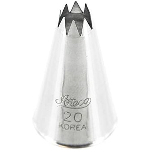 Ateco #20 Deep Open Star Stainless Steel Pastry Decorating Tip