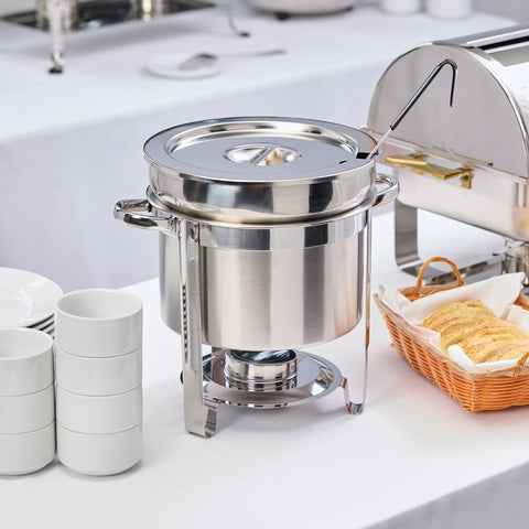 Winco 211 11 Qt Stainless Steel Round Soup Warmer