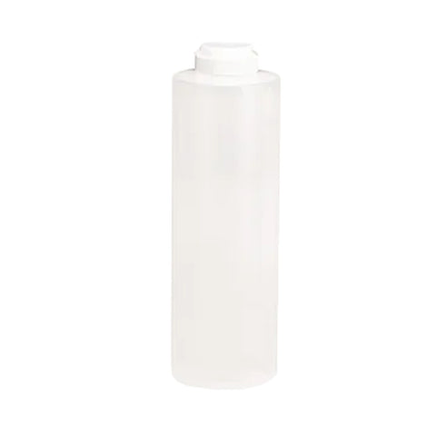 TableCraft Products 2124C-1 24 oz Clear Squeeze Bottle with White Hinged Top