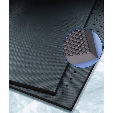Cactus Mat 2200-23H VIP Black Cloud Anti-Fatigue Rubber Floor Mat with Drain Holes, 2' x 3', Black