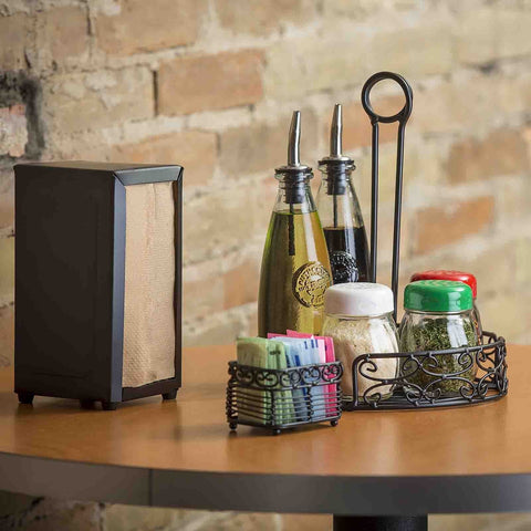 TableCraft Products 2212 Tall-Fold Napkin Dispenser, Black