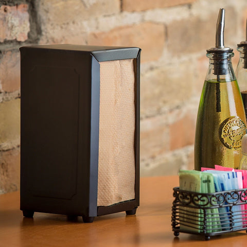 TableCraft Products 2212 Tall-Fold Napkin Dispenser, Black