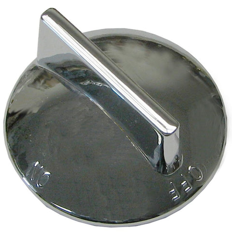AllPoints 221464 2" Chrome Burner Valve Knob (Off-On) for Broiler, Range, and Grill
