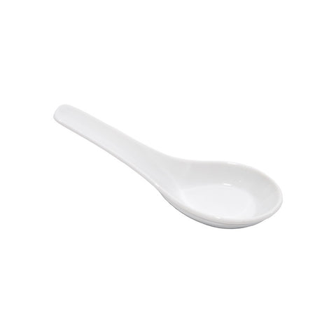 Town Food Service 22802 White Ceramic Chinese Soup Spoon, 5 in