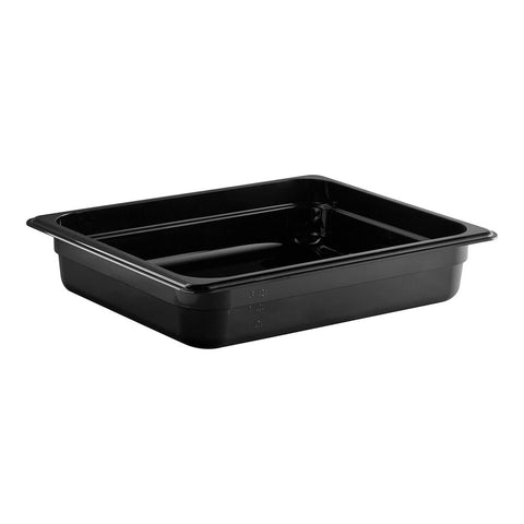 Cambro 22CW110 Camwear 1/2 Size Black Polycarbonate Food Pan, 2-1/2" Deep
