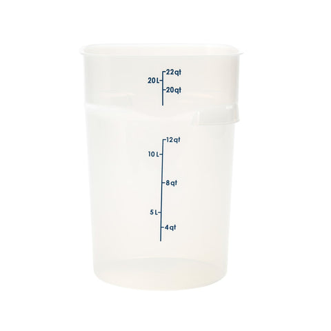 Cambro 22RFSPROPP190 CamRound FreshPro 22 qt Round Polypropylene Food Storage Container, Translucent