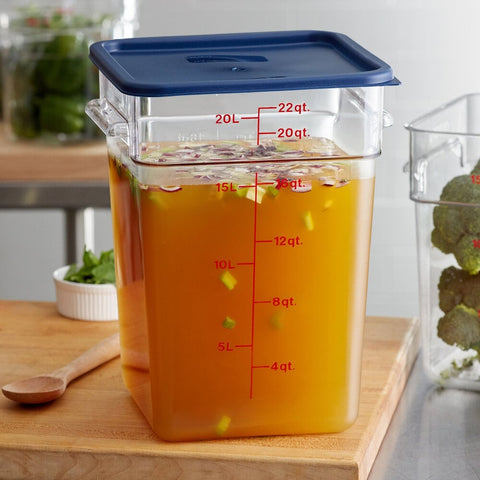 Cambro 22SFSCW135 CamSquares Classic 22 Qt. Clear Square Polycarbonate Food Storage Container