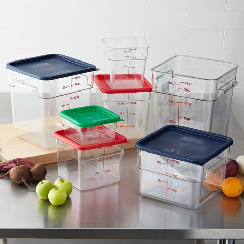 Cambro 22SFSCW135 CamSquares Classic 22 Qt. Clear Square Polycarbonate Food Storage Container