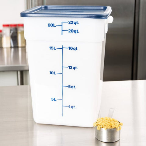 Cambro 22SFSP148 CamSquare 22 Qt. White Square Polyethylene Food Storage Container