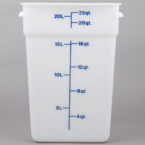 Cambro 22SFSP148 CamSquare 22 Qt. White Square Polyethylene Food Storage Container