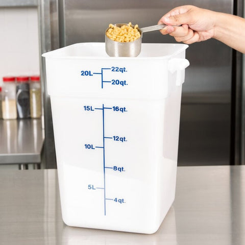 Cambro 22SFSP148 CamSquare 22 Qt. White Square Polyethylene Food Storage Container