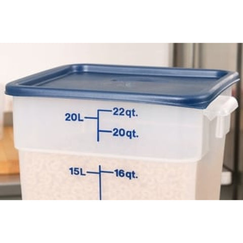 Cambro 22SFSPP190 - 22 Qt. Translucent Square Polypropylene Food Storage Container