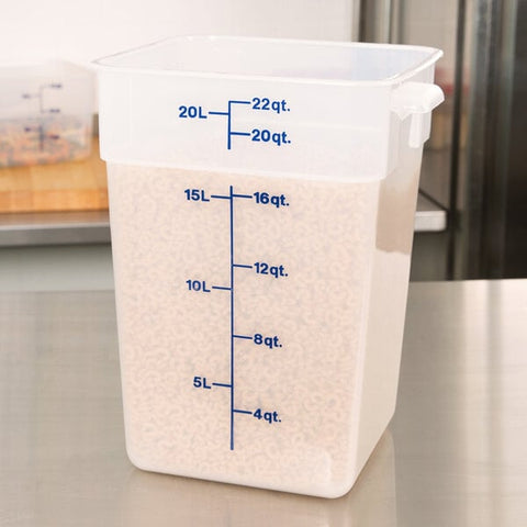 Cambro 22SFSPP190 - 22 Qt. Translucent Square Polypropylene Food Storage Container