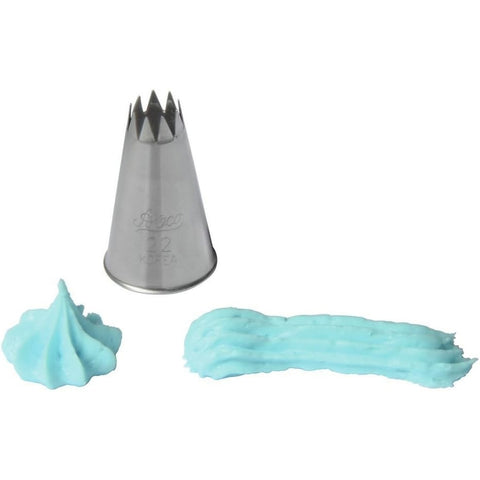 Ateco 22 Open Star Piping Tip - Star Tip #22 for Cakes, Cupcakes, and Pastry Decoration