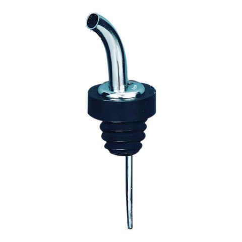 Spill-Stop 235-51 Super Por Chrome Liquor Pourer with Poly-Kork and Black Collar