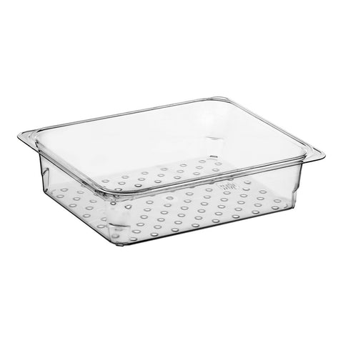 Cambro 23CLRCW135 Camwear 1/2 Size Clear Polycarbonate Colander Pan, 3" Deep