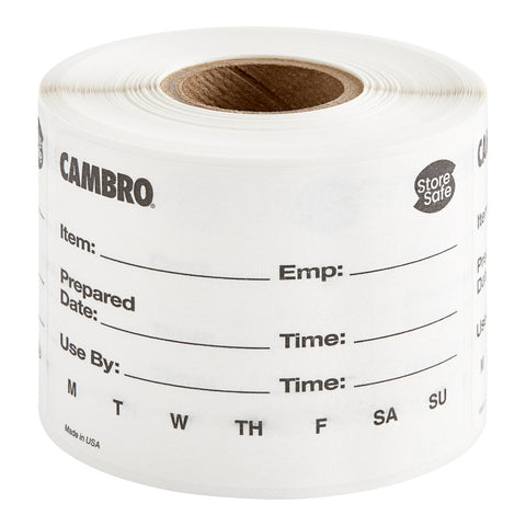 Cambro 23SLB6250 StoreSafe Dissolvable Food Rotation Labels, 3 x 2 Inch, 250 per Roll