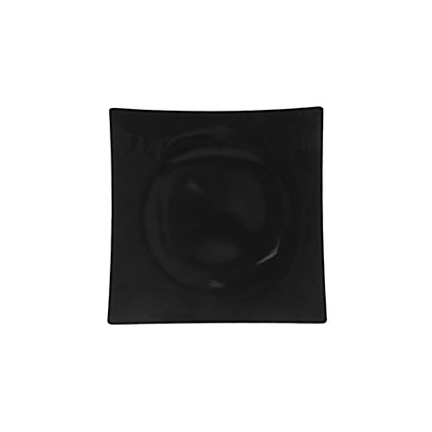 Thunder Group 24010BK 10" x 10" Square Flare Black Melamine Plate
