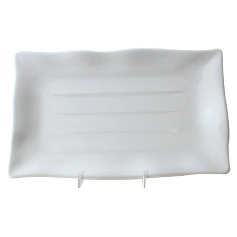 Thunder Group 24120WT Classic White Rectangular Melamine Wave Plate