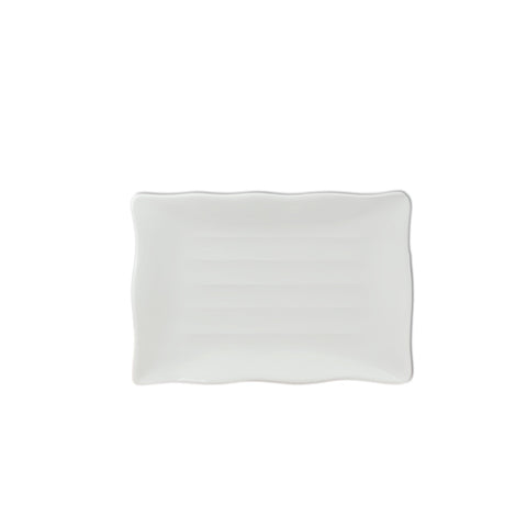 Thunder Group 24140WT 13-1/2" x 9-1/8" Classic White Wave Rectangular Melamine Plate
