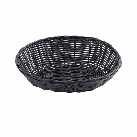 Tablecraft Products 2474 Handwoven Oval Basket, Black Polypropylene, 9 x 6 x 2.25 in