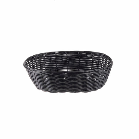 TableCraft Products 2476 Oval Black Handwoven Basket, 10 x 6.5 x 3 in