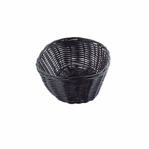 TableCraft Products 2476 Oval Black Handwoven Basket, 10 x 6.5 x 3 in