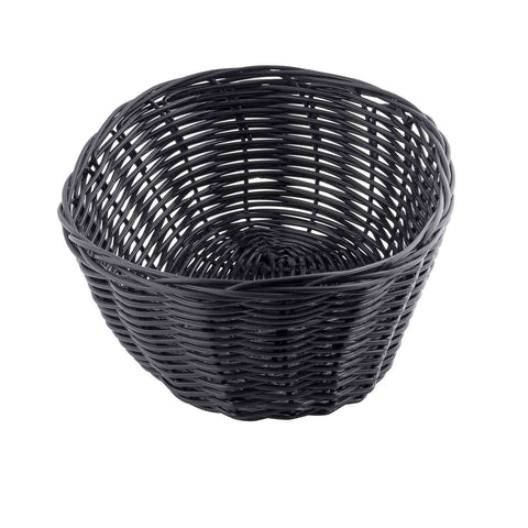 TableCraft Products 2476 Oval Black Handwoven Basket, 10 x 6.5 x 3 in